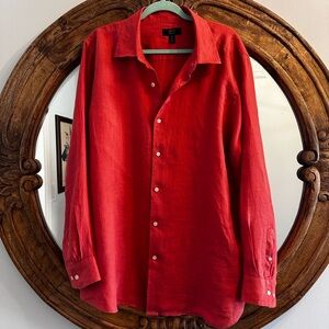 Linen Club Room men’s button up shirt . XXL color is terracotta.
